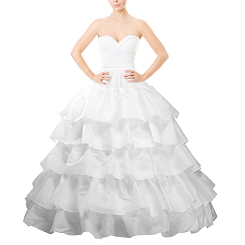 aingycy Hoop Skirt Full A-line Bridal Dress Gown Slip Petticoat for Wedding Dress Crinoline Underskirt Ball Gown (White)