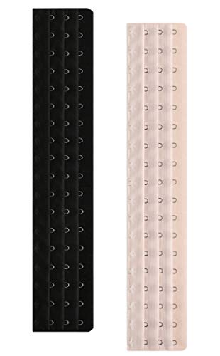 Cxapnstou Corset Extender 18 Hooks Pack of 2 Black&Light Beige