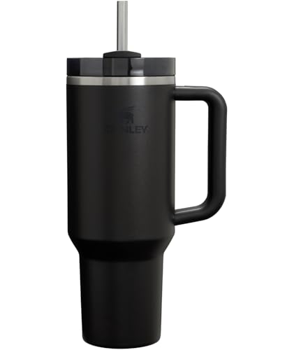 Stanley Quencher H2.0 FlowState Stainless Steel Vacuum Insulated Tumbler with Lid and Straw for Water, Iced Tea or Coffee, Smoothie and More, Black 2.0, 40oz