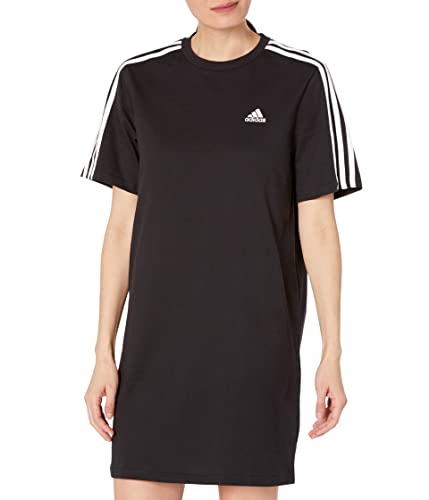 adidas Essentials 3-Stripes Single Jersey Boyfriend T-Shirt Dress Black XL