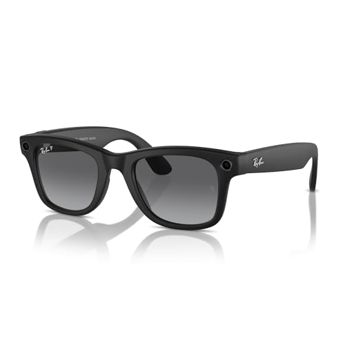 Meta Ray-Ban Wayfarer (Standard) Smart Glasses - Matte Black, Polarized Gradient Graphite