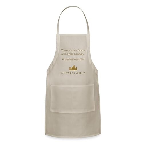 Spreadshirt Downton Abbey A Pity to Miss Such A Good Pudding Apron, One Size, natural