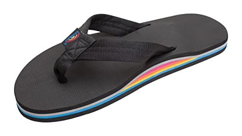 Rainbow Sandals Men's Single Layer Soft Top 1' EVA Rubber Filled Nylon Strap (Men's Large / 9.5-10.5 D(M) US, Limited Edition)