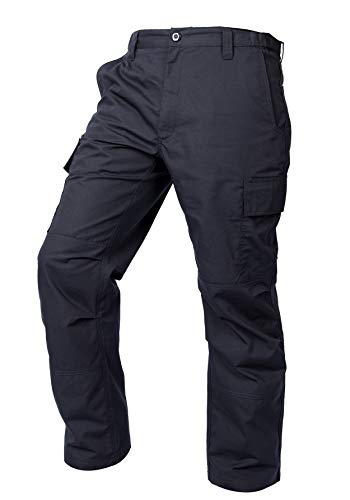 LA Police Gear Men's Core Cargo Lightweight Tactical Pants, Durable Ripstop Cargo Pants for Men, Stretch Waistband CCW Pants - Navy - 34 X 32