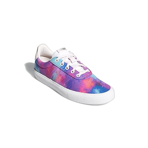 Adidas Women's Vulc Raid3r Skateboard Shoes, White/Pink/Silver Metallic US 9