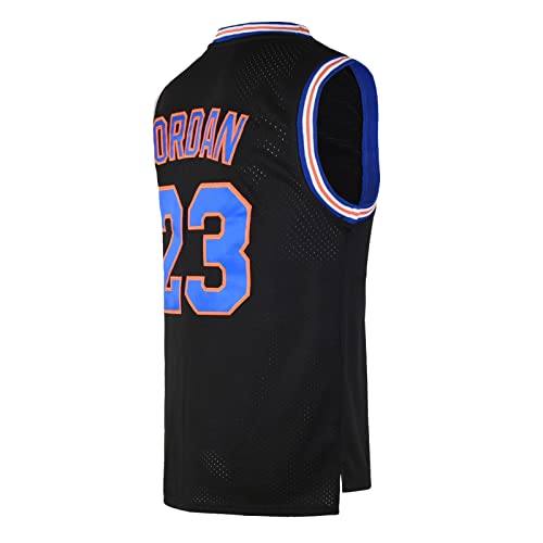 Men's Basketball Jersey #23 Space Movie Jersey Sport Shirts (Black, Large)