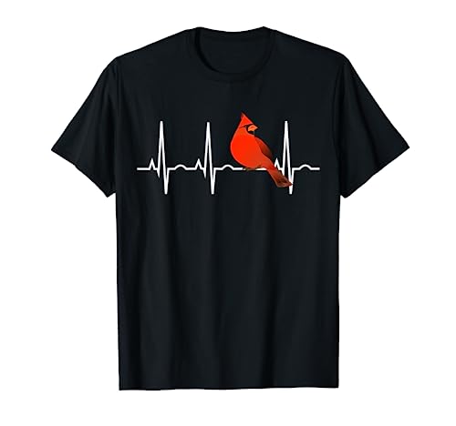 Northern Cardinal Shirt - Cardinal Heartbeat Birder T-Shirt