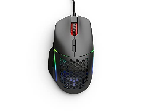 Glorious Gaming Model I Wired Gaming Mouse - 69g Superlight, 2 Swappable Buttons, RGB, PTFE Feet, 9 Programmable Buttons, Side Thumb Rest - Black