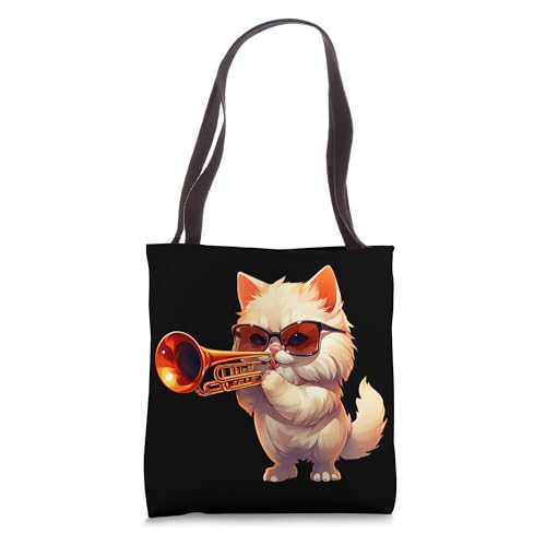 Persian cat Trumpet Designs Tote Bag