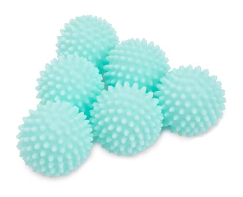 S&T INC. Reusable Dryer Balls, Fabric Softener for Laundry, Blue, 2.5 in, 6 Pack