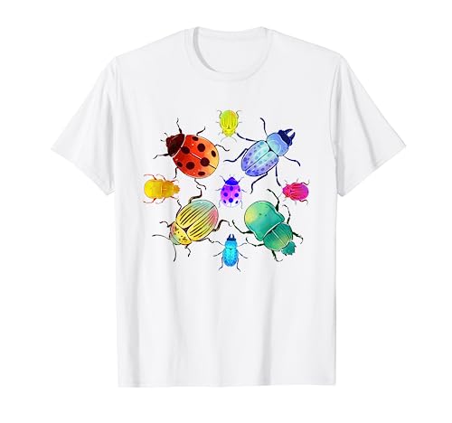 Beetle Entomologist Biology Insect Collector Colorful Bug T-Shirt