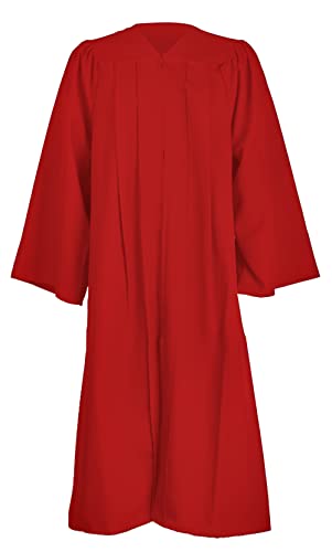 GraduationMall Unisex Matte Graduation Gown for High School & Bachelor | Choir Robes for Church | Judge Robe Costumes Red XX-Large 57(6'0'-6'2')