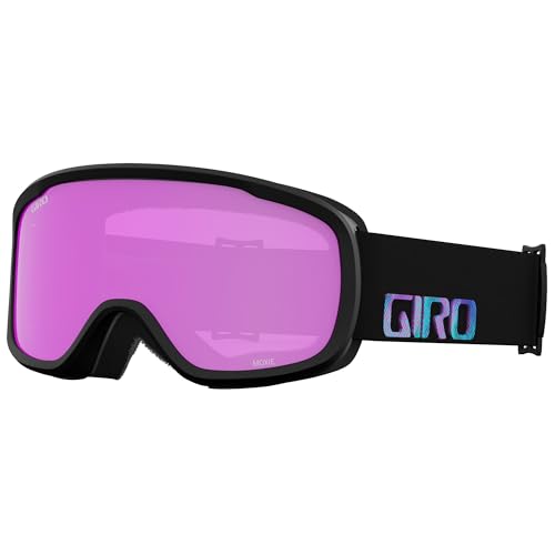 Giro Moxie Ski Goggles - Snowboard Goggles for Women & Youth - Black Chroma Dot Strap with Amber Pink/Yellow Lenses