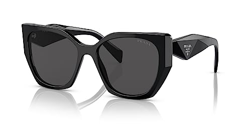 Prada PR 19ZS 1AB5S0 Black Plastic Butterfly Sunglasses Grey Lens