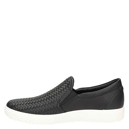 ECCO womens Soft 7 Woven Slip on 2.0 Sneaker, Black, 8-8.5 US