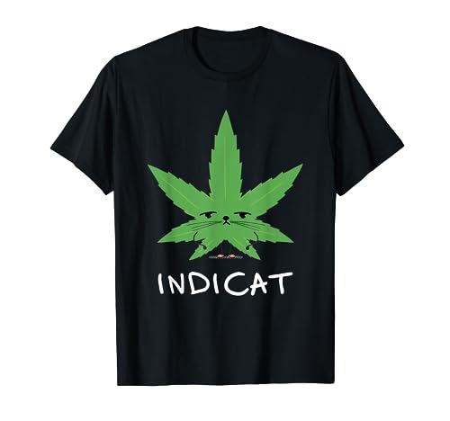 Indicat Funny Weed Marijuana Cannabis Strain Indica Cat T-Shirt