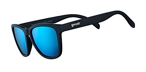 goodr Mick & Keith's Midnight Ramble Blue Sunglasses, Glare Reducing Blue Polarized Mirrored Reflective Lenses, UV400 Protection Block, Frame Constructed to Eliminate Slip & Bounce, Medium