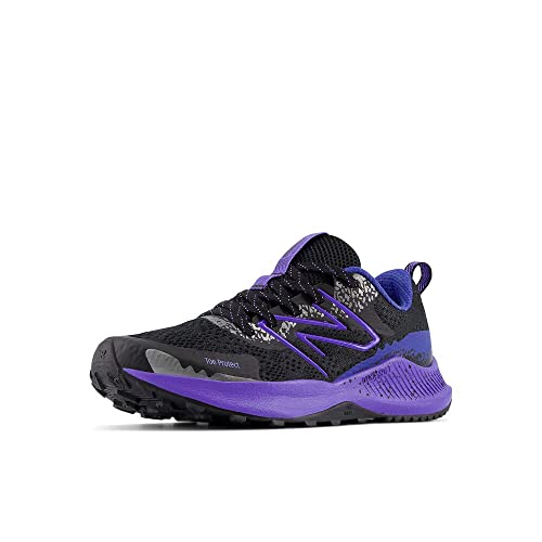 New Balance Kid's DynaSoft Nitrel V5 Lace-Up Trail Running Shoe, Black/Electric Indigo/Marine Blue, 6 M Big Kid (8-12 Years)