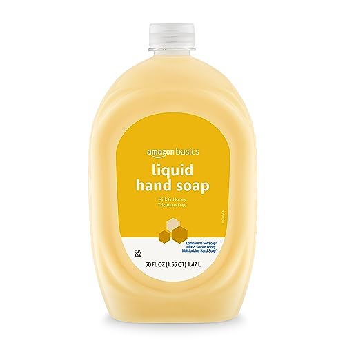 Amazon Basics Liquid Hand Soap Refill, Milk and Honey Scent, Triclosan-free, 50 Fluid Ounces, Pack of 1