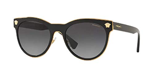 Versace VE2198 MEDUSA CHARM Phantos 1002T3 54M Black/Grey Gradient Polarized Sunglasses For Women+ BUNDLE With Designer iWear Eyewear Kit