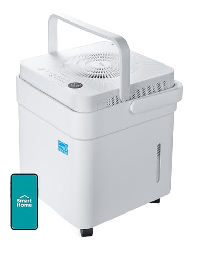 Midea Cube 20 Pint Dehumidifier for Basement and Rooms at Home for up to 1,500 Sq. Ft., Smart Control, Works with Alexa (White), Drain Hose Included, ENERGY STAR Most Efficient 2023