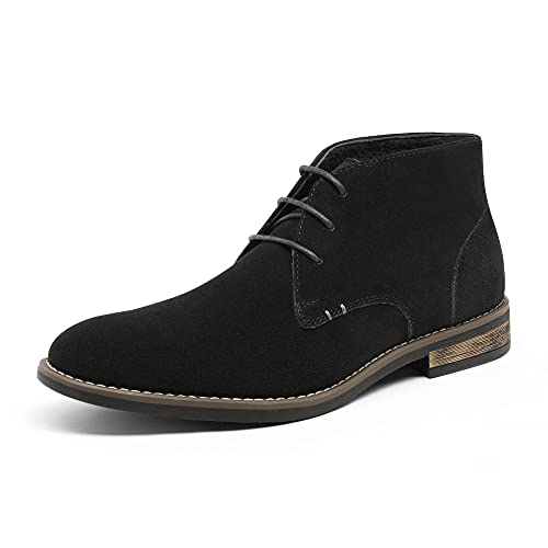 Bruno Marc Men's Black Casual Suede Leather Chukka Dress Boots Lace Up Desert Boots Size 10.5 M US URBAN-01