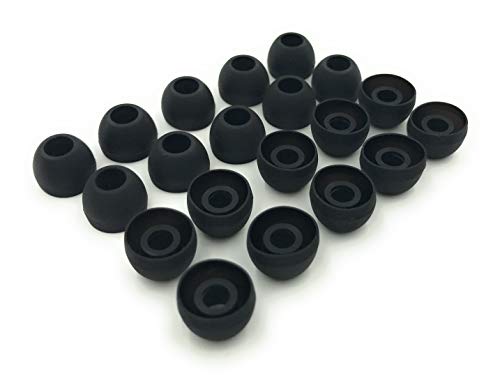 Earbudz 10 Pairs Medium Silicone Replacement Earbud Ear Buds Tips – Black