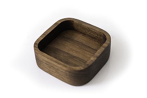 Hardwood Ring Tray | Tiny Wood Ring Holder | Black Walnut Square