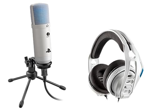 RIG M100 HS Streaming Microphone 400HS Headset Bundle - Officially Licensed for Playstation - White