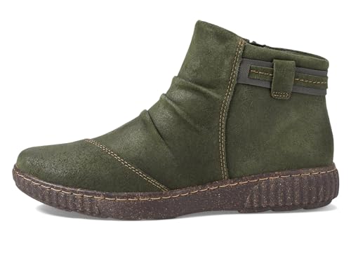 Clarks Women's Caroline Derby Ankle Boot, Dark Green Suede, 8.5