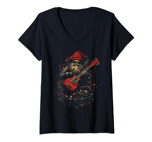 Hurdy Gurdy Christmas Music Graphic Tees for Men Women V-Neck T-Shirt