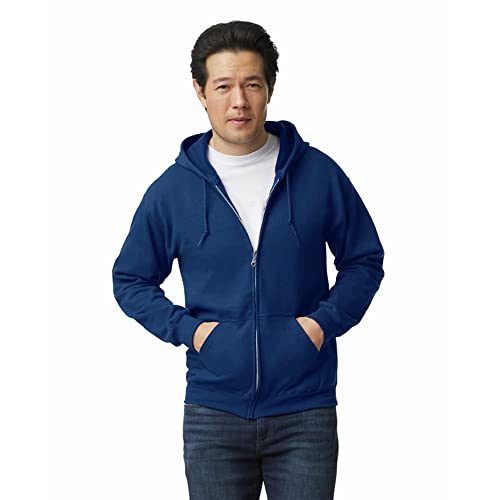 Gildan Adult Fleece Zip Hoodie Sweatshirt, Style G18600, Multipack, Navy (1-pack), Large