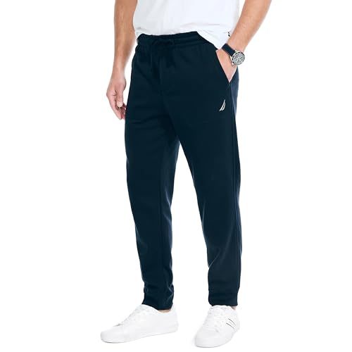 Nautica mens Anchor Fleece Basic Joggers Casual Pants, True Navy, X-Large US