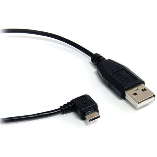 StarTech.com 6 ft. (1.8 m) Right Angle Micro USB Cable - USB 2.0 A to Right Angle Micro B - Black - Micro USB Cable (UUSBHAUB6RA)