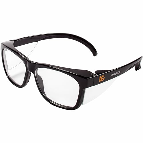 KleenGuard V30 Maverick Eye Protection (49309), with KleenVision Anti-Fog Coating, Clear Lenses, Black Frame (Qty 1)