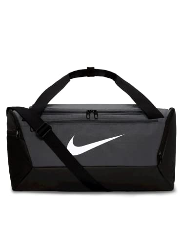 Nike Brasilia 9.5 Training Duffel Bag (Small, 41L) DM3976-026 (FLINT GREY/BLACK/WHITE), Size ONE