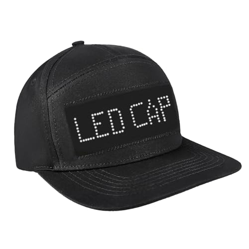 alavisxf xx LED Cap, Detachable LED Display Screen Smart Hat Adjustable Cool LED Baseball Cap for Party Christmas Halloween(Black)