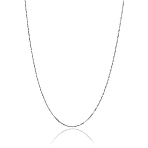 Bling For Your Buck Sterling Silver Chain Necklace for Women and Men | Thin Italian Box Chain 0.7mm 925 Silver Necklace Chain | Choose Length 14 inch - 40 inch | 20 inch Size