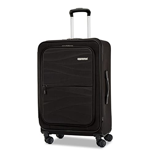 AMERICAN TOURISTER Cascade Softside Expandable Luggage Wheels, Jet Black, 24-Inch Spinner