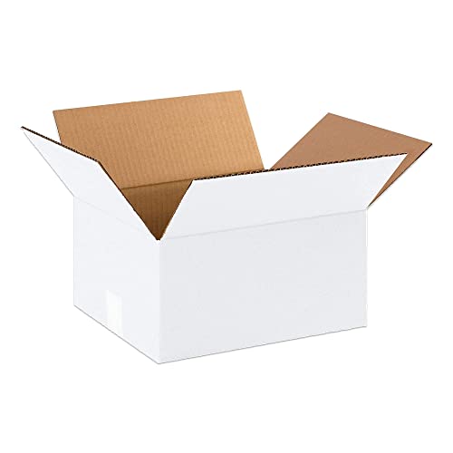 AVIDITI White Shipping Boxes 12'L x 10'W x 6'H (25 Pack) Small Medium Mailing Box for Small Business Packaging, Mailers, Gifts & Storage