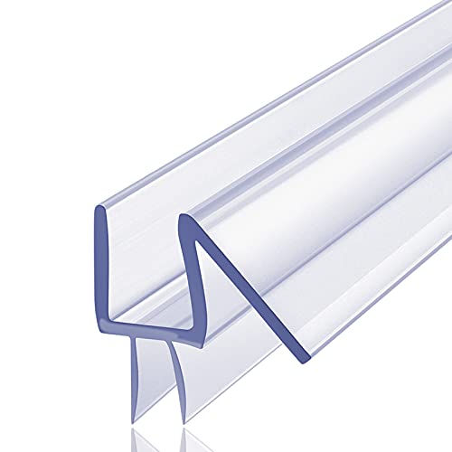 Butecare Premium Frameless Shower Door Bottom Seal Strip - Glass Door Side Seal Sweep (1/4”x 39”, Clear Vinyl)