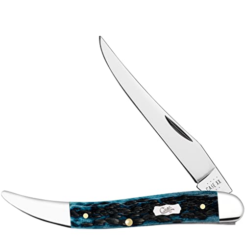 CASE XX WR POCKET KNIFE MED TX TOOTHPICK - POCKET WORN MEDITERRANEAN BLUE BONE JIG, ITEM 51855, LENGTH CLOSED 4 1/4 INCH (610094 SS)