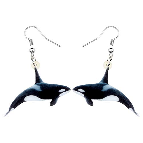 Bonsny Acrylic Drop Dangle Sweet Ocean Whale Earrings Fish Jewelry For Women Girls Kids Nice Gift