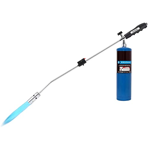 Weed Torch Propane Burner,Blow Torch,120,000BTU,Gas Vapor, Self Igniting, with Flame Control Valve and Ergonomic Anti-slip Handle(Use Only With Propane Cylinder)