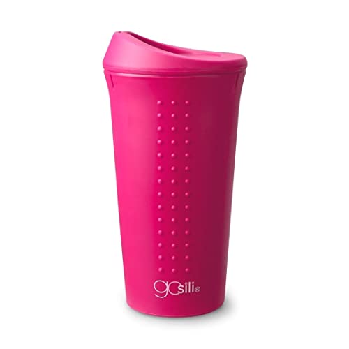 GoSili to-Go Cup with Lid – Hot Pink, 16oz