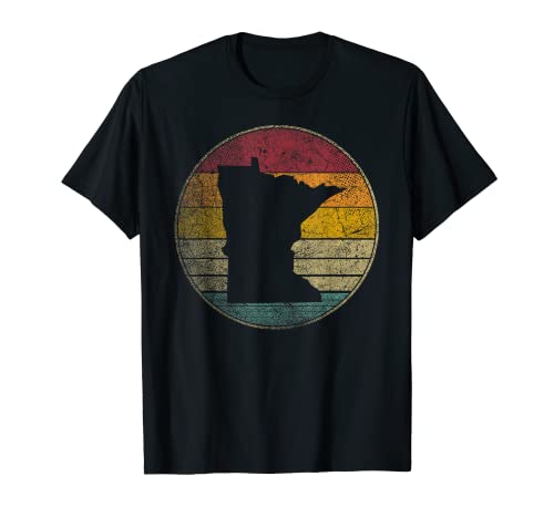 Minnesota Vintage Distressed Retro Style Silhouette State T-Shirt