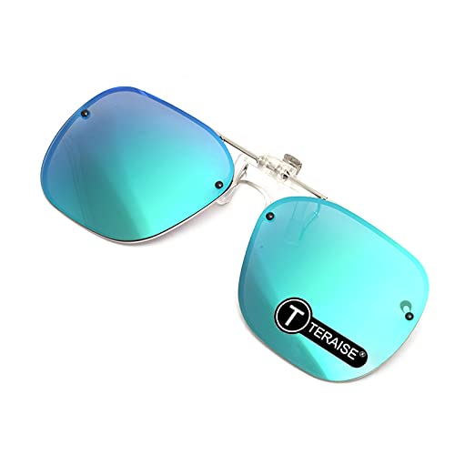 TERAISE Clip On Sunglasses Flip up HD Polarized Unisex for Outdoor/Driving UV400(Green)