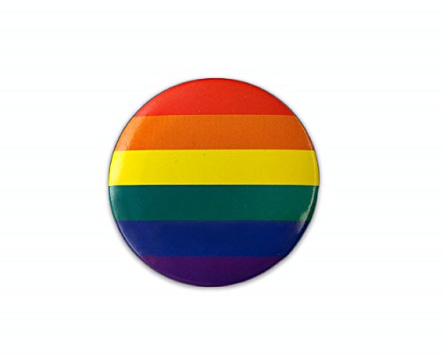 Gay Pride Rainbow Round Button Pin - Perfect for LGBTQ Accessories, Gay Stuff, Pride Parades, LGBTQ Events, Pride Month, Promotional Events and Gift-Giving - 1 Pin