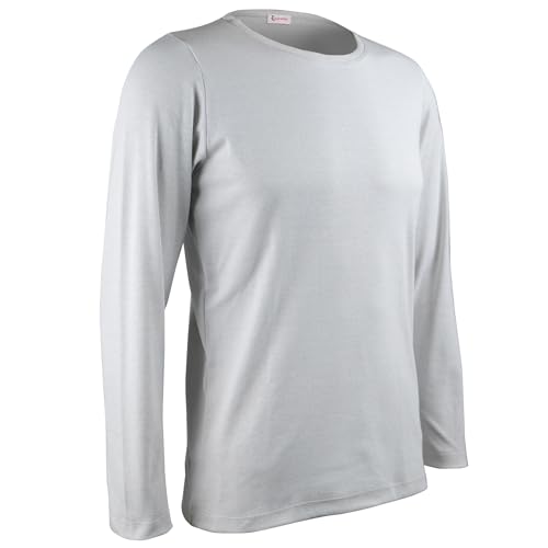 EMF Long-Sleeve T-Shirt 5G RF Safe Clothing Shielding - Silver Coated Fabric (Grey - XLarge)