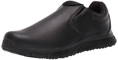 Shoes for Crews Cater II, Men's Non Slip, Slip On Shoes for Men, Water Resistant Mens Work Shoes - Med Comfortable Slip Resistant Work Shoes Men, Safety Footwear, Black, Size 10.5